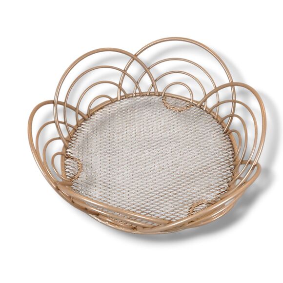 Pier 1 Imports Ardola Tray Gold Metal Mesh Fruit Basket Decorative Serving 8x3x3 - Picture 4 of 7